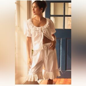 Damson Madder Women's White Bloomer shorts